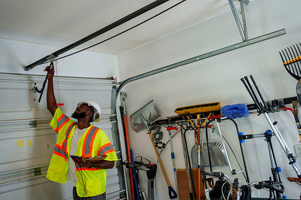Professional Garage Door Panel Replacement technician working in Spring Lake Park, MN